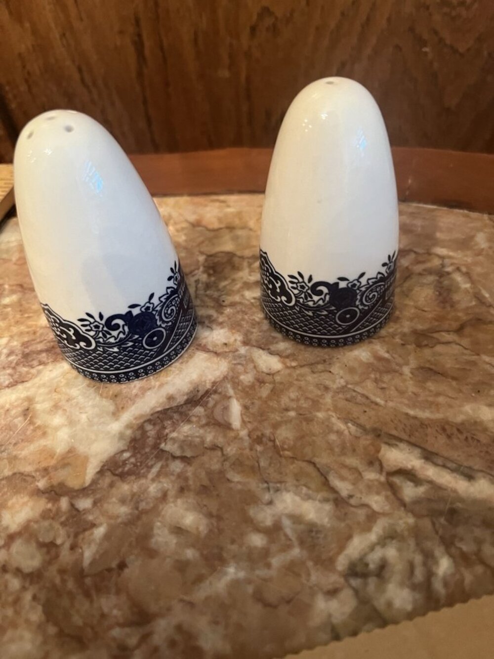 Wedgewood Salt & Pepper Shakers Blue and White England Pattern Wedge Wood In Box